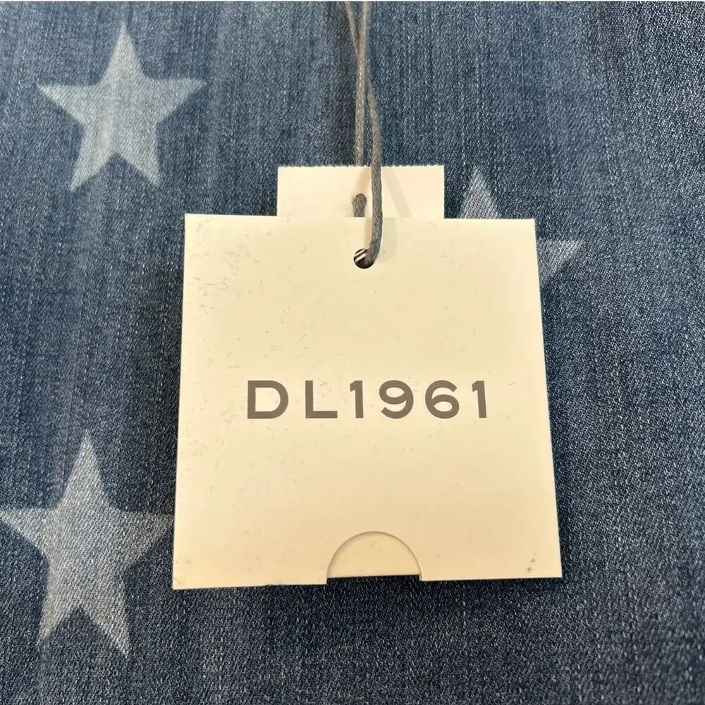 NWT DL1961 Denim Sleeveless Tank – Indigo Star Print, Girls Size Large